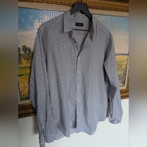 Theory Black and White Checkered Shirt
